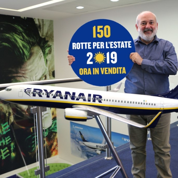 CON GRANDE ANTICIPO, RYANAIR LANCIA LA SUA PROGRAMMAZIONE PER L’ESTATE 2019